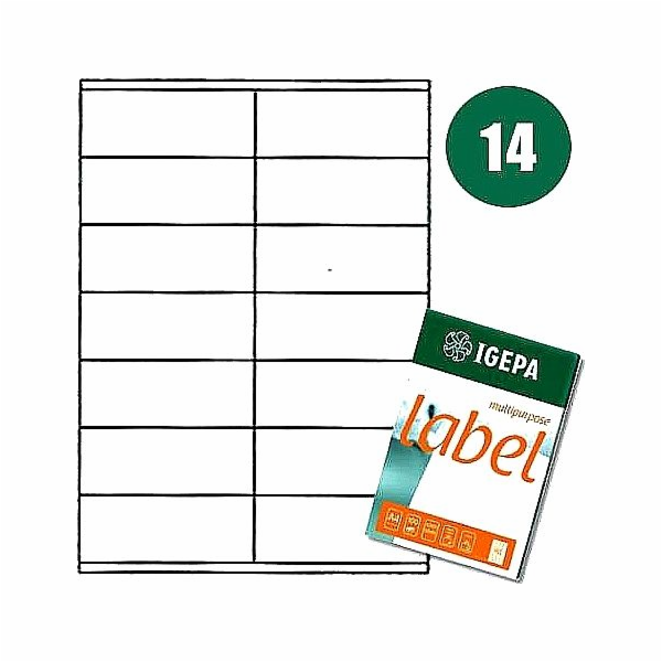 IGEPA ŠTÍTKY A4 IGEPA 105 X 41,0 MM BÍLÁ (100)