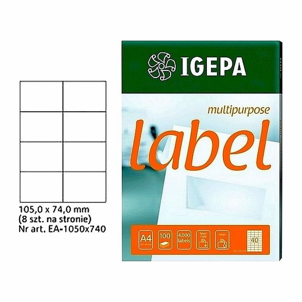 Mondi LABELS A4 IGEPA 105 X 74,0 MM BÍLÁ (100)