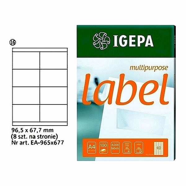 Štítky Mondi A4 IGEPA 96,5 x 67,7 mm bílá (100)
