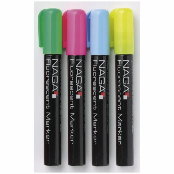 NAGA Křídový popisovač 10mm fluorescenční 4ks. mix barev ...