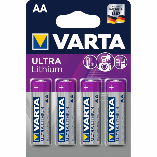 10x4 Varta Ultra Lithium Mignon AA LR 6