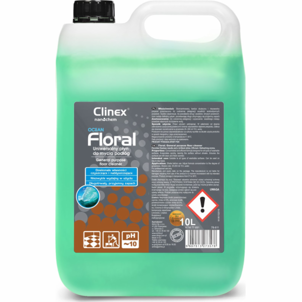 Clinex Čistič na podlahy, bez šmouh, lesk, vůně CLINEX Fl...