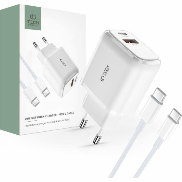 Tech-Potec Charger Tech-Protect C20W 2-portová síťová nab...