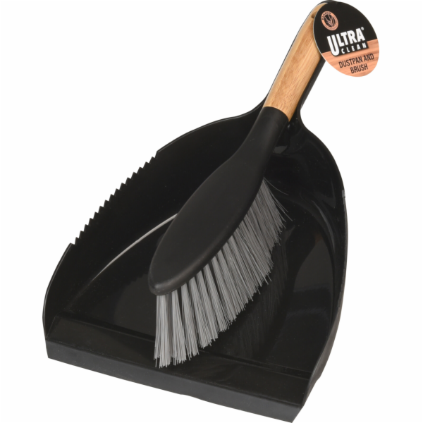 Smetáček s lopatkou plast/bambus černý