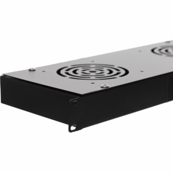 NetRack Ventilační panel 19" 2F s termostatem Černá (100-...