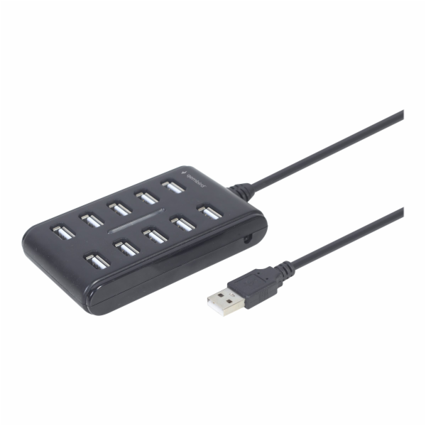 Gembird UHB-U2P10P-01 10-port USB 2.0 hub black