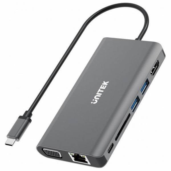 Unitek D1019B USB-C Hub 8W1 USB-C 3.1 PD 100W D1019B