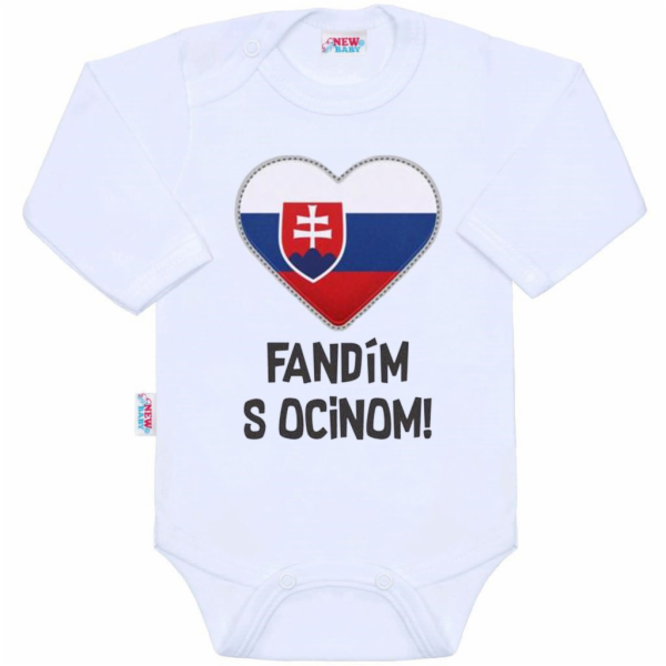 Body s potiskem New Baby Fandím s ocinom biele