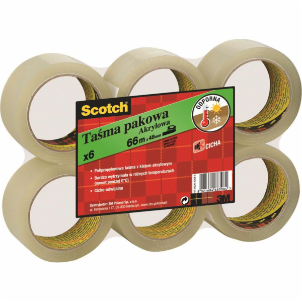 3M SCOTCH balicí páska, akrylová, 50 mm, 66 m, transparen...