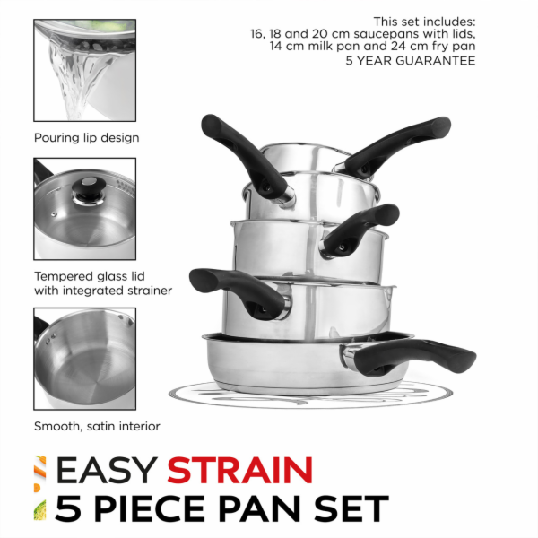 Sada pánví Russell Hobbs RH00543EU7 Easy Strain Set 5ks