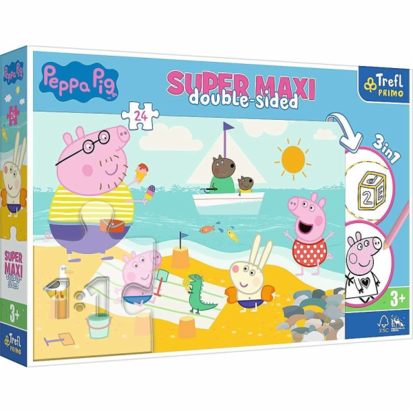 Trefl Oboustranné puzzle 24 dílků Super Maxi Happy Peppa'...