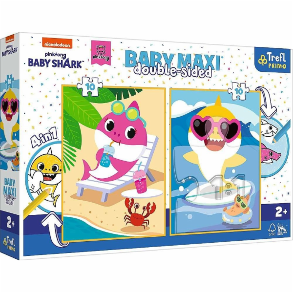 Trefl Oboustranné puzzle 2x10 dílků Baby Maxi Happy Shark...