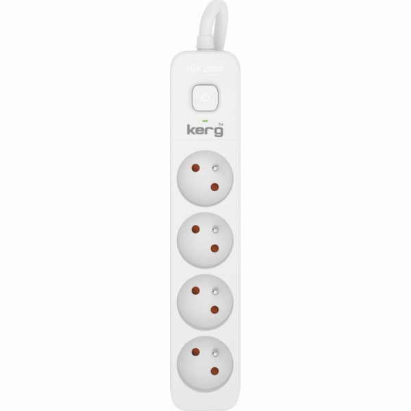 Kerg KERG prodlužovací kabel s vypínačem-4 zásuvky-bílo-š...