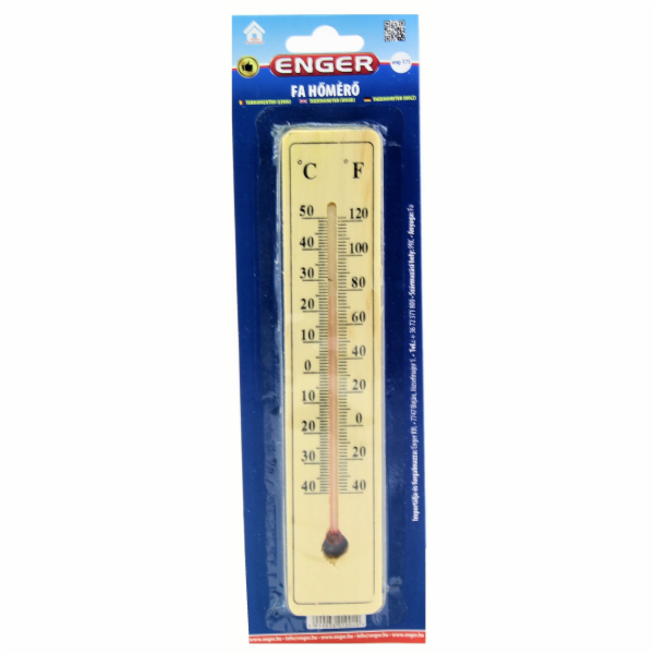 Teploměr pokojový 22 cm dřevo (eng-173)