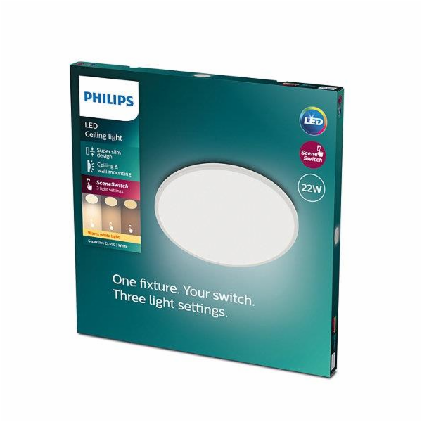 Lampa Philips Superslim, 22W, 2700°K, bílá