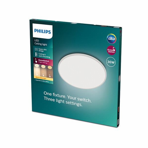 Lampa Philips Superslim, 36W, 2700°K, bílá