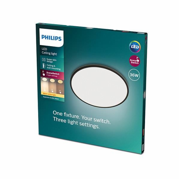Lampa Philips Superslim, 36W, 2700°K, černá