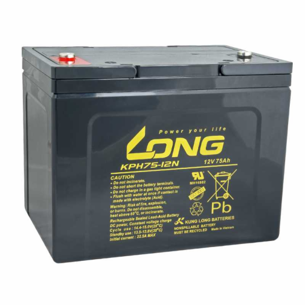 LONG baterie 12V 75Ah M6 HighRate LongLife 12 let (KPH75-...