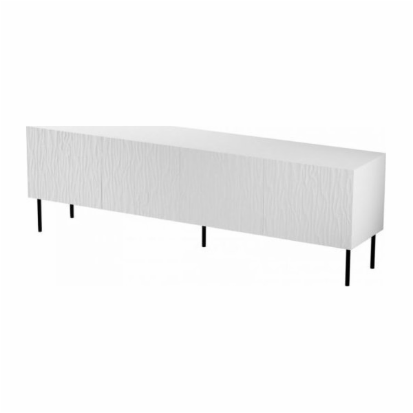 Skříň RTV JUNGLE 190x40,5x59,5 bílá matná + černé nohy