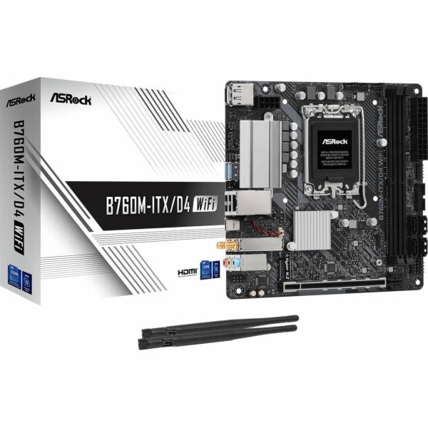 ASRock MB Sc LGA1700 B760M-ITX/D4 WiFi, Intel B760, 2xDDR...