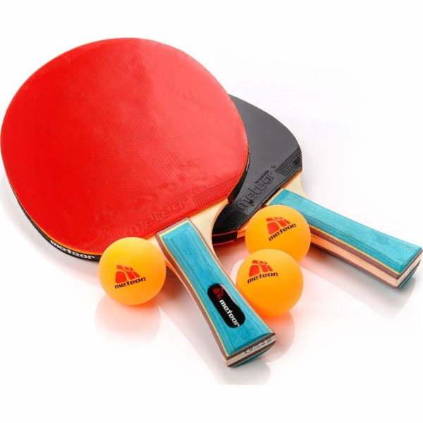 Sada na stolní tenis Meteor se 2 raketami Zephyr* + 3 míčky