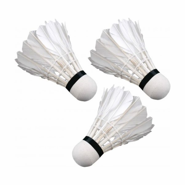 Badmintonové míčky Victoria Sport Feather 3 ks. bílý