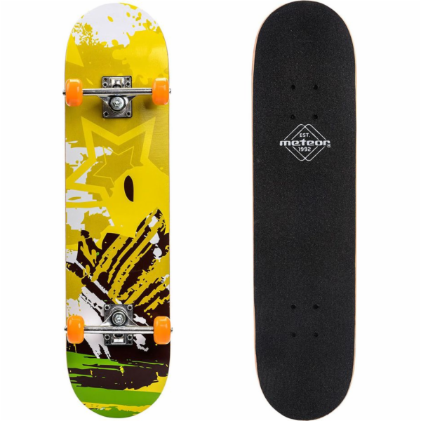 Žlutá dřevěná meteorová skateboard