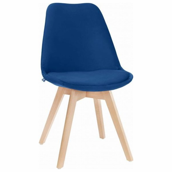Židle Mufart Tjue - Blue Velvet - přírodní nohy x 4