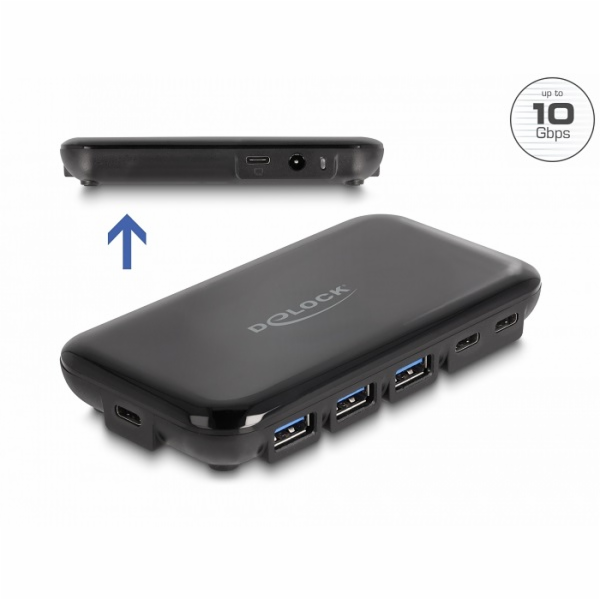 Delock 7 portový rozbočovač USB 3.2 Gen 2 se 4 porty USB ...