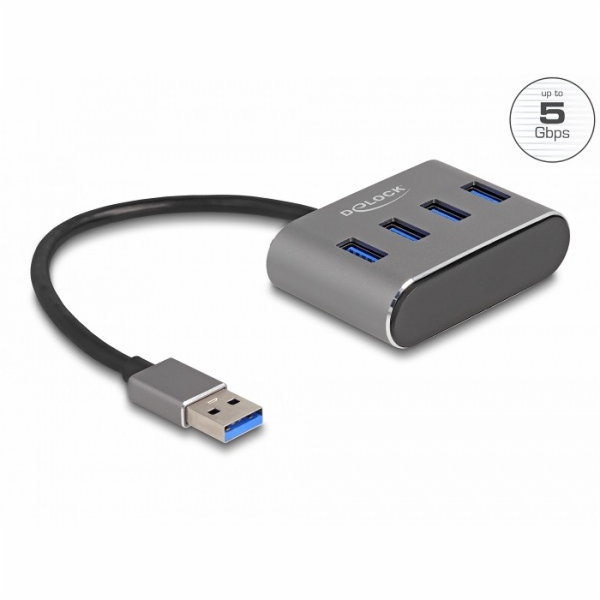 Delock 4 portový Hub USB 3.2 Gen 1 s konektorem USB Typu-...