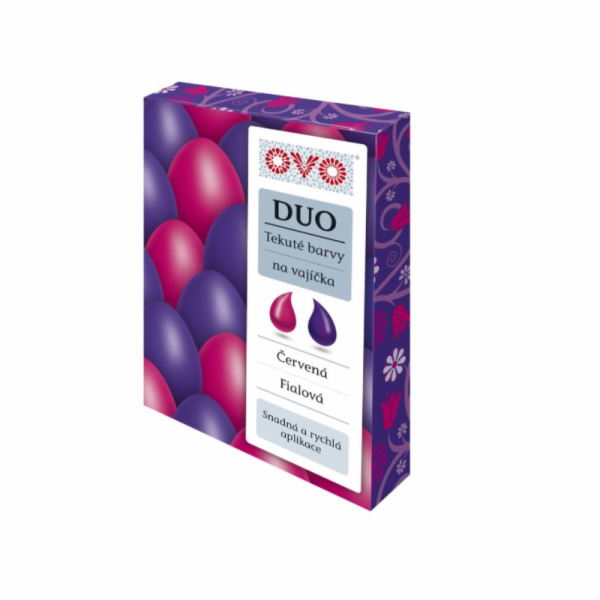 Barvy na vajíčka OVO DUO 2 x 20 ml (červená, fialová)