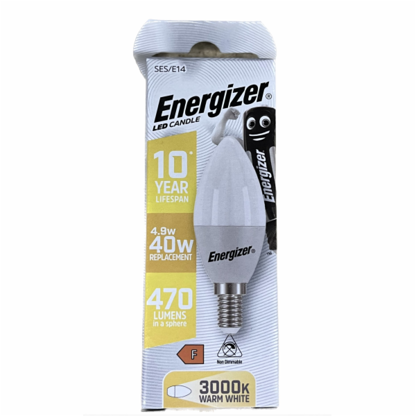 Žárovka LED E14 / 4,9 W / 3000 K / 470 lm svíčka Energizer