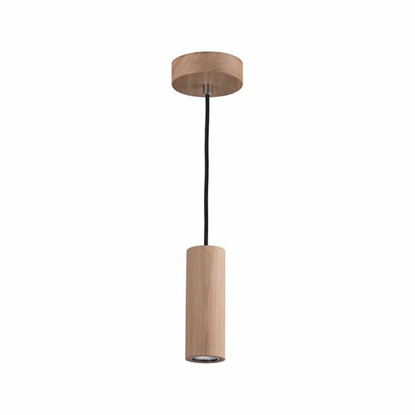 Zavěšená lampa Beige Referlight Trubka vyrobená z dubovéh...