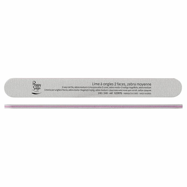 Peggy Sage Oboustranný pilník na nehty 240/240, zebra