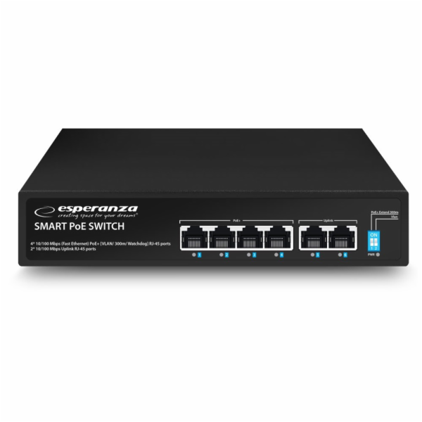 Esperanza ENS105 6portový Poe Switch 10/100 60W