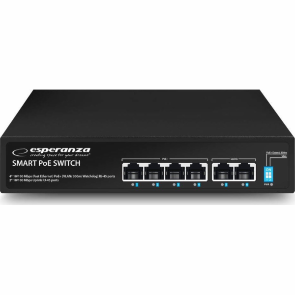 Esperanza ENS105 6portový Poe Switch 10/100 60W
