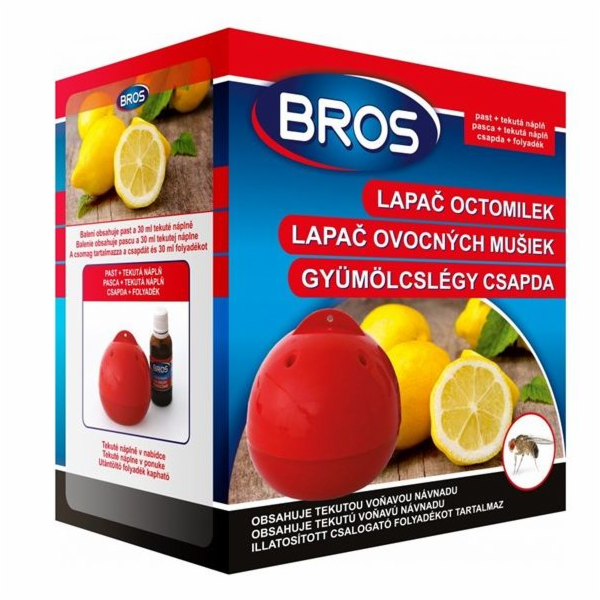 Lapač na ovocné mušky (octomilky) + náplň 15 ml BROS