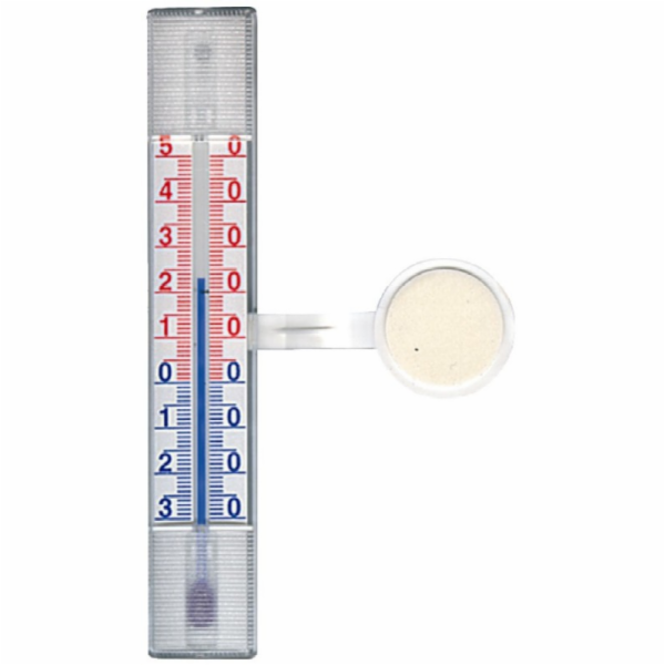 Teploměr okenní 14cm plochý lepící