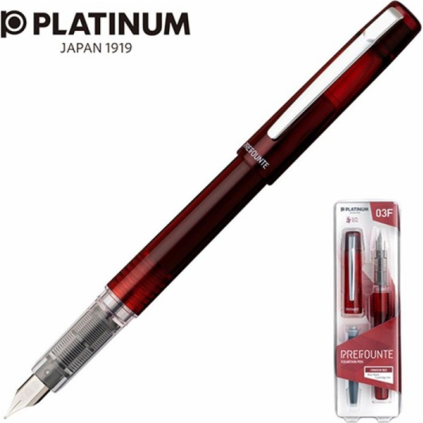 Platinum Platinum Prefounte Crimson Red plnicí pero, F, v...