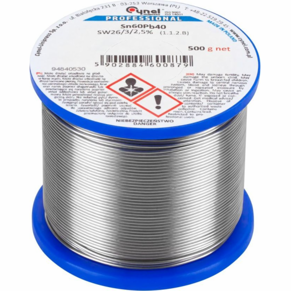 Cín 0,50mm/500g Sn60Pb40 CYNEL