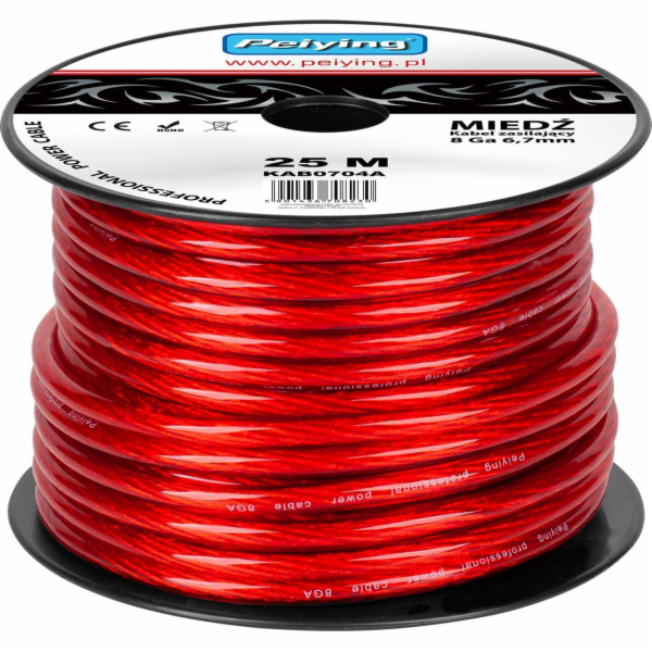 PeiYing 8Ga OD6,7mm CU Car kabel 25m