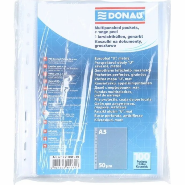 Donau Rukávy na dokumenty, PP, A5, hrášek, 50 mikronů, 10...