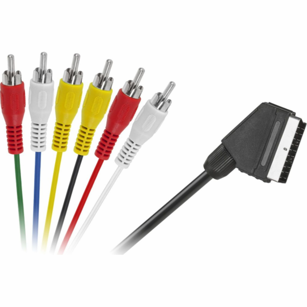 Scart - RCA (Cinch) kabel x6 1,2 m černý (LEC-KPO2711-1,2)
