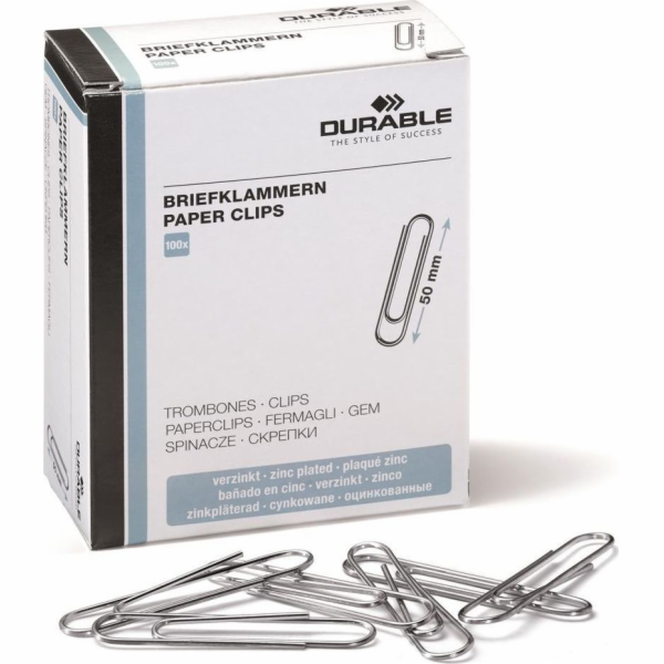 Odolné DURABLE Briefklammern 50 mm verzenkt 100 Stück