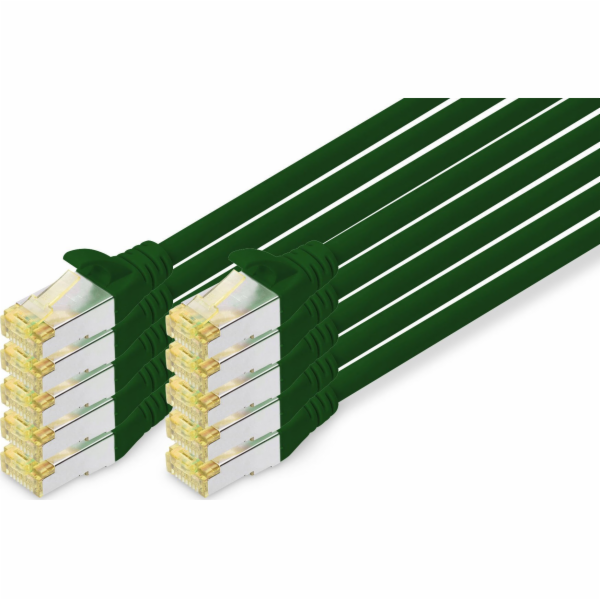 Digitus DIGITUS 10er CAT 6A S/FTP Patchkabel, 1m, zelený