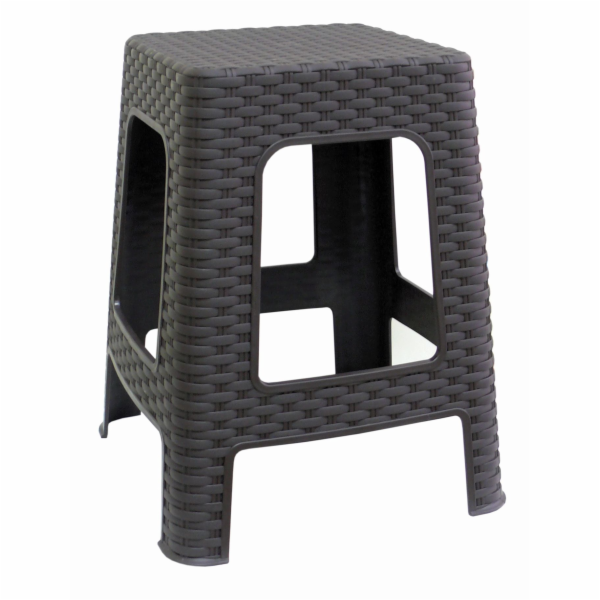 Taburet vysoký 47x35x35,5 cm polyratan wenge