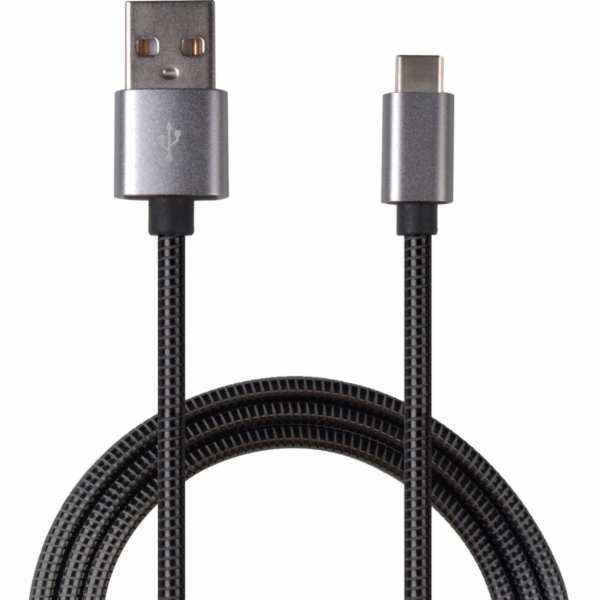 USB 2GO USB-A - USB-C kabel 1 m Černostříbrný (795812)