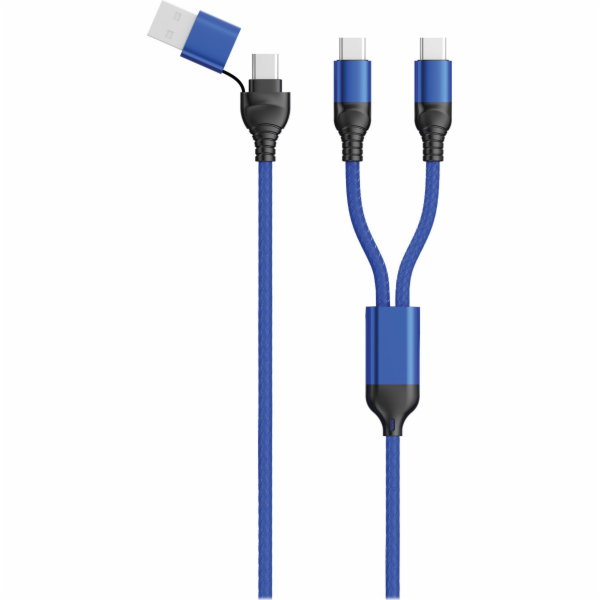 USB kabel 2GO USB-A + USB-C - 2x USB-C 1,2 m modrý (797366)