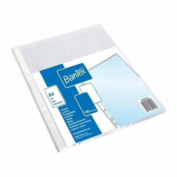 TRIČKO Bantex A4 40mic PEAD BANTEX 100 ks.
