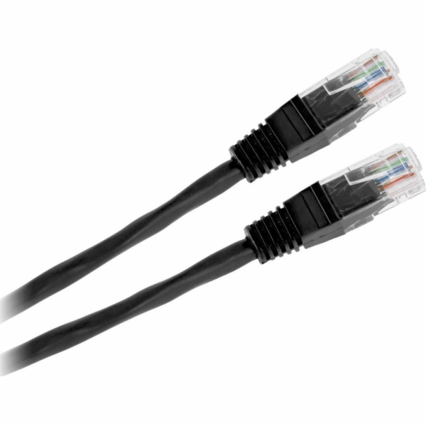 LP Patchcord kabel UTP 8c zástrčka-zástrčka 0,5m CCA černá
